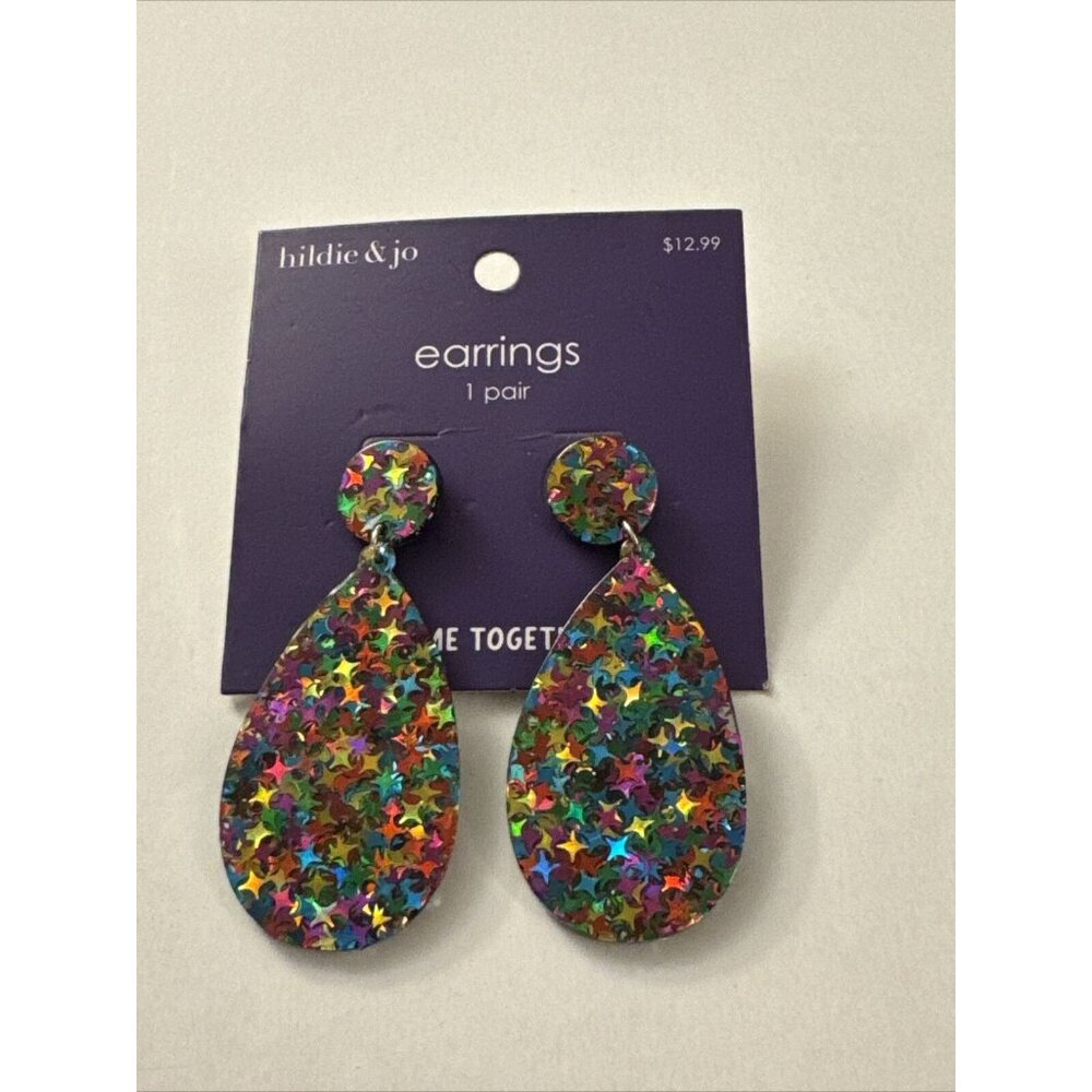 New Hildie & Jo Rainbow Star Drop Earrings OC24